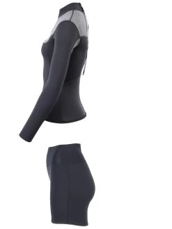 Two Bare Feet Womens Aspect Back Zip 2.5mm Wetsuit Jacket & Hotpants Set (Black/Grey) 13 Two Bare Feet Womens Aspect Back Zip 2.5mm Wetsuit Jacket & Hotpants Set (Black/Grey) -Surfline Shop w4dj5g 1