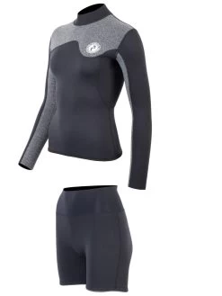 Two Bare Feet Womens Aspect Back Zip 2.5mm Wetsuit Jacket & Hotpants Set (Black/Grey) 12 Two Bare Feet Womens Aspect Back Zip 2.5mm Wetsuit Jacket & Hotpants Set (Black/Grey) -Surfline Shop w4dj5g 6