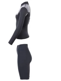 Two Bare Feet Womens Aspect Back Zip 2.5mm Wetsuit Jacket & Shorts Set (Black/Grey Stripes) 13 Two Bare Feet Womens Aspect Back Zip 2.5mm Wetsuit Jacket & Shorts Set (Black/Grey Stripes) -Surfline Shop w4wb7b k