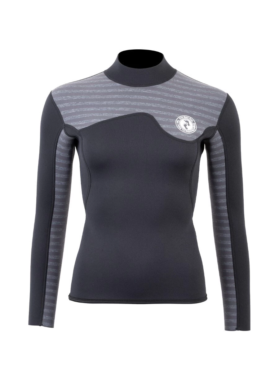 Two Bare Feet Womens Aspect Back Zip 2.5mm Wetsuit Jacket & Shorts Set (Black/Grey Stripes) 7 Two Bare Feet Womens Aspect Back Zip 2.5mm Wetsuit Jacket & Shorts Set (Black/Grey Stripes) - Image 5