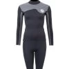 Two Bare Feet Womens Aspect Back Zip 2.5mm Wetsuit Jacket & Shorts Set (Black/Grey Stripes) -Surfline Shop w4wb7b p