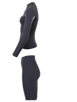 Two Bare Feet Womens Aspect Fleece Lined Zipless Thermal 2.5mm Superstretch Wetsuit Top & Shorts Set (Black/Grey/Grey) 13 Two Bare Feet Womens Aspect Fleece Lined Zipless Thermal 2.5mm Superstretch Wetsuit Top & Shorts Set (Black/Grey/Grey) -Surfline Shop w6f57b i
