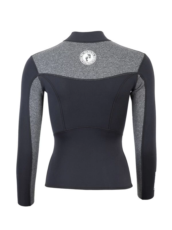 Two Bare Feet Womens Aspect Fleece Lined Zipless Thermal 2.5mm Superstretch Wetsuit Top & Pants Set (Black/Grey) 8 Two Bare Feet Womens Aspect Fleece Lined Zipless Thermal 2.5mm Superstretch Wetsuit Top & Pants Set (Black/Grey) - Image 6