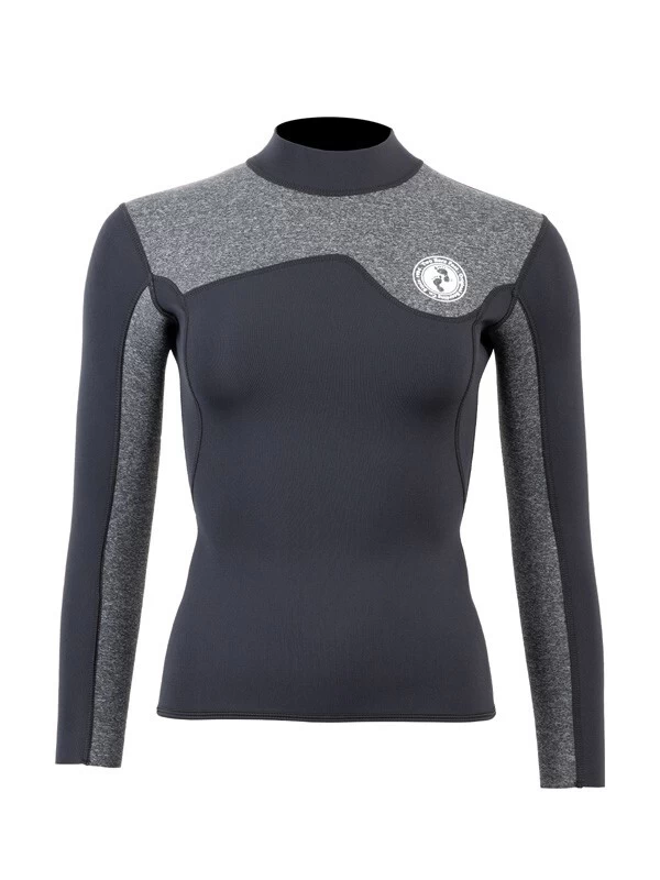 Two Bare Feet Womens Aspect Fleece Lined Zipless Thermal 2.5mm Superstretch Wetsuit Top & Pants Set (Black/Grey) 7 Two Bare Feet Womens Aspect Fleece Lined Zipless Thermal 2.5mm Superstretch Wetsuit Top & Pants Set (Black/Grey) - Image 5