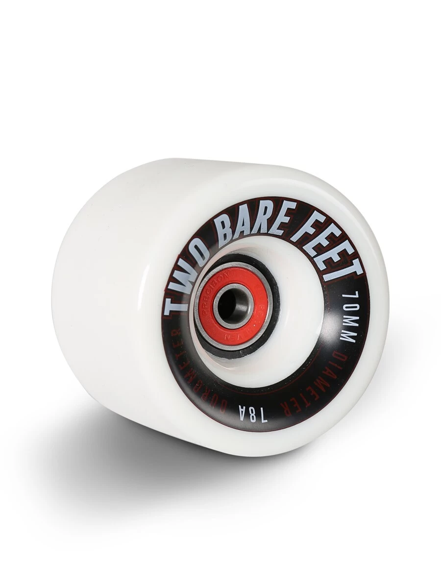 Sessions 78A Longboard Skateboard Wheels (70mm White) With Two Bare Feet Pro Series 7 Bearings 3 Sessions 78A Longboard Skateboard Wheels (70mm White) With Two Bare Feet Pro Series 7 Bearings - Image 2