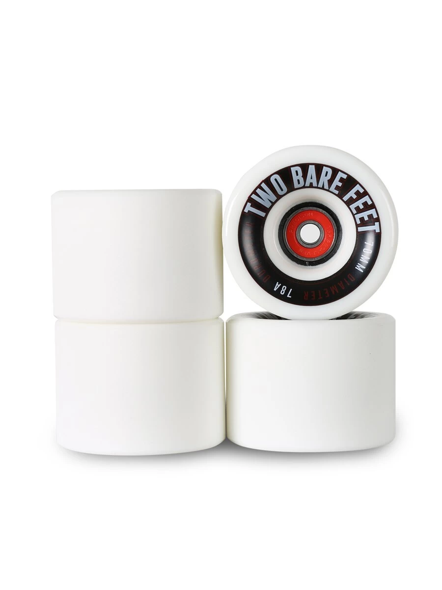 Sessions 78A Longboard Skateboard Wheels (70mm White) With Two Bare Feet Pro Series 7 Bearings 5 Sessions 78A Longboard Skateboard Wheels (70mm White) With Two Bare Feet Pro Series 7 Bearings - Image 4