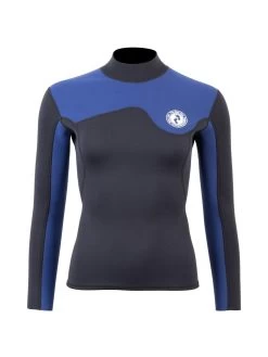 Two Bare Feet Womens Aspect Back Zip 2.5mm Wetsuit Jacket & Shorts Set (Black/Blue) -Surfline Shop wm4e96 3