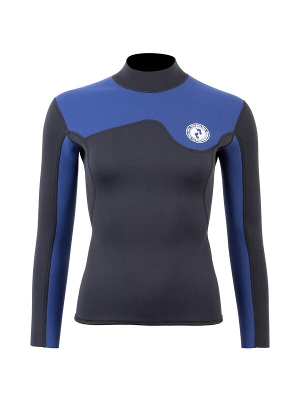Two Bare Feet Womens Aspect Back Zip 2.5mm Wetsuit Jacket (Black/Blue) 3 Two Bare Feet Womens Aspect Back Zip 2.5mm Wetsuit Jacket (Black/Blue)