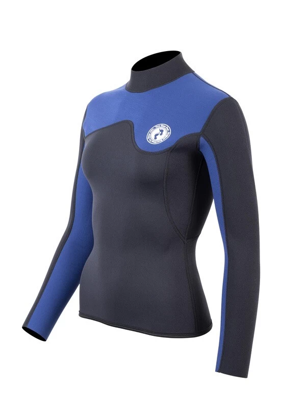 Two Bare Feet Womens Aspect Back Zip 2.5mm Wetsuit Jacket (Black/Blue) 4 Two Bare Feet Womens Aspect Back Zip 2.5mm Wetsuit Jacket (Black/Blue) - Image 2