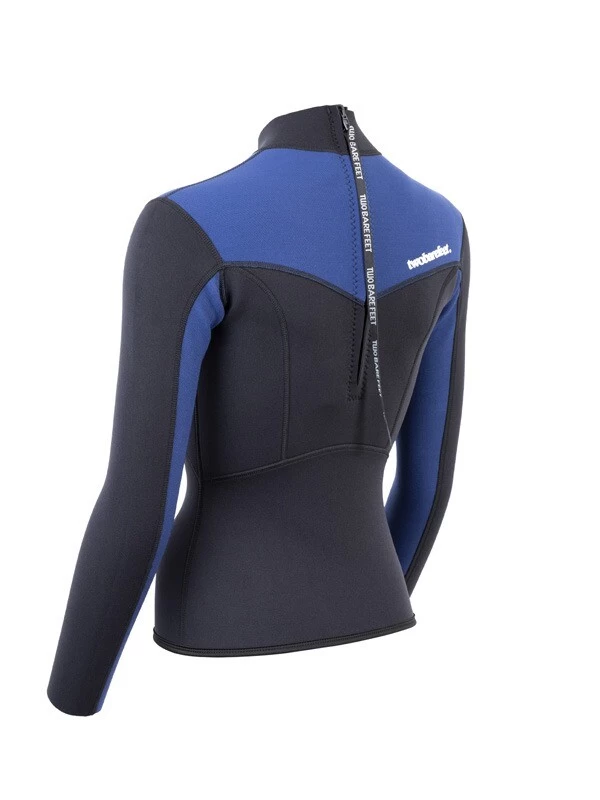 Two Bare Feet Womens Aspect Back Zip 2.5mm Wetsuit Jacket (Black/Blue) 6 Two Bare Feet Womens Aspect Back Zip 2.5mm Wetsuit Jacket (Black/Blue) - Image 4