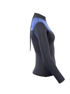 Two Bare Feet Womens Aspect Back Zip 2.5mm Wetsuit Jacket (Black/Blue) 16 Two Bare Feet Womens Aspect Back Zip 2.5mm Wetsuit Jacket (Black/Blue) -Surfline Shop womens aspect back zip jacket black blue denim 7