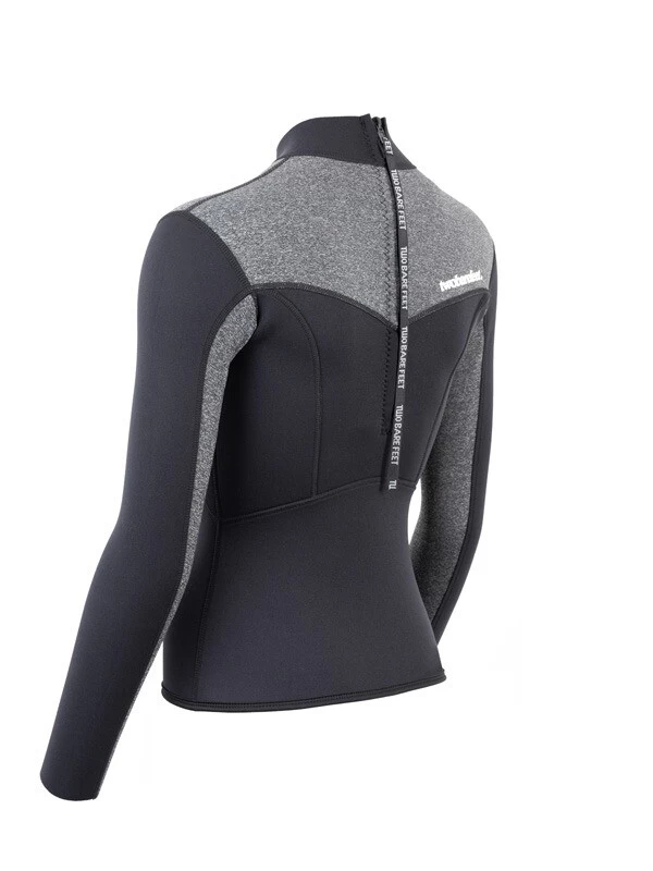 Two Bare Feet Womens Aspect Back Zip 2.5mm Wetsuit Jacket (Black/Grey) 6 Two Bare Feet Womens Aspect Back Zip 2.5mm Wetsuit Jacket (Black/Grey) - Image 4
