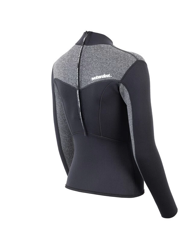 Two Bare Feet Womens Aspect Back Zip 2.5mm Wetsuit Jacket (Black/Grey) 8 Two Bare Feet Womens Aspect Back Zip 2.5mm Wetsuit Jacket (Black/Grey) - Image 6