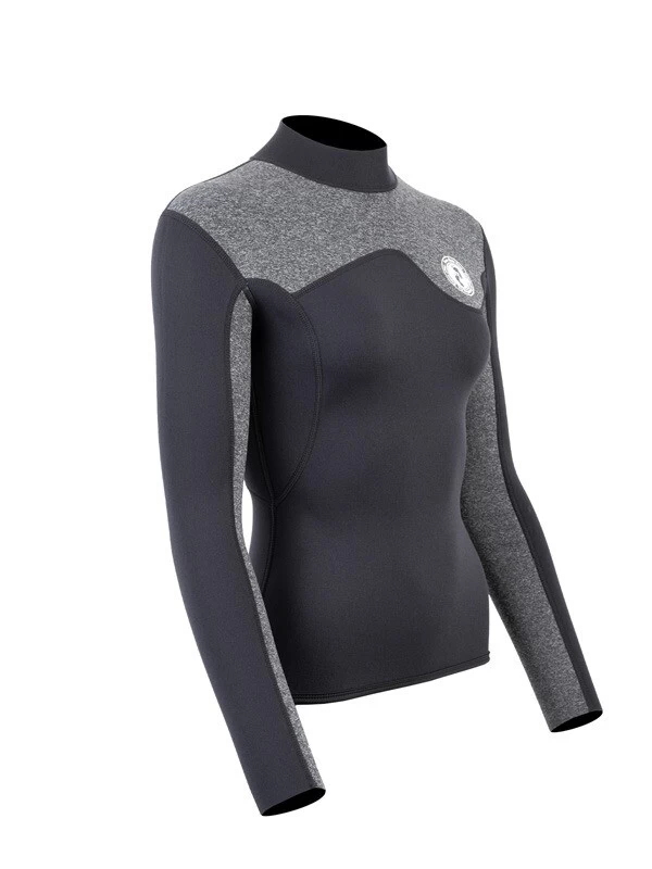 Two Bare Feet Womens Aspect Back Zip 2.5mm Wetsuit Jacket (Black/Grey) 10 Two Bare Feet Womens Aspect Back Zip 2.5mm Wetsuit Jacket (Black/Grey) - Image 8