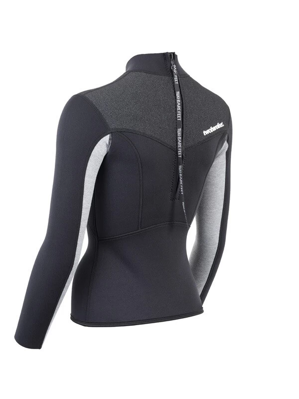Two Bare Feet Womens Aspect Back Zip 2.5mm Wetsuit Jacket (Black/Grey/Grey) 6 Two Bare Feet Womens Aspect Back Zip 2.5mm Wetsuit Jacket (Black/Grey/Grey) - Image 4