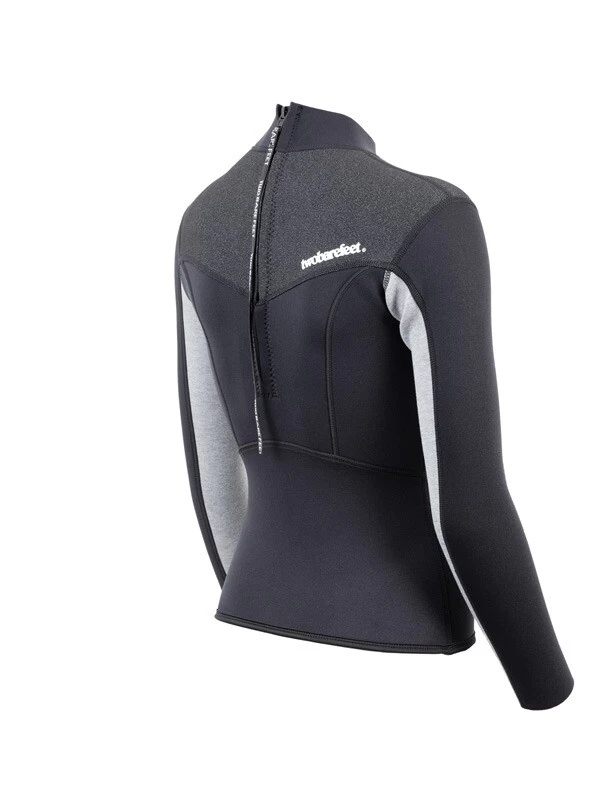 Two Bare Feet Womens Aspect Back Zip 2.5mm Wetsuit Jacket (Black/Grey/Grey) 8 Two Bare Feet Womens Aspect Back Zip 2.5mm Wetsuit Jacket (Black/Grey/Grey) - Image 6