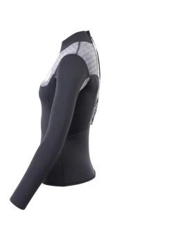 Two Bare Feet Womens Aspect Back Zip 2.5mm Wetsuit Jacket (Black/Grey Stripes) -Surfline Shop womens aspect back zip jacket black grey 3