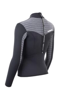 Two Bare Feet Womens Aspect Back Zip 2.5mm Wetsuit Jacket (Black/Grey Stripes) -Surfline Shop womens aspect back zip jacket black grey 4