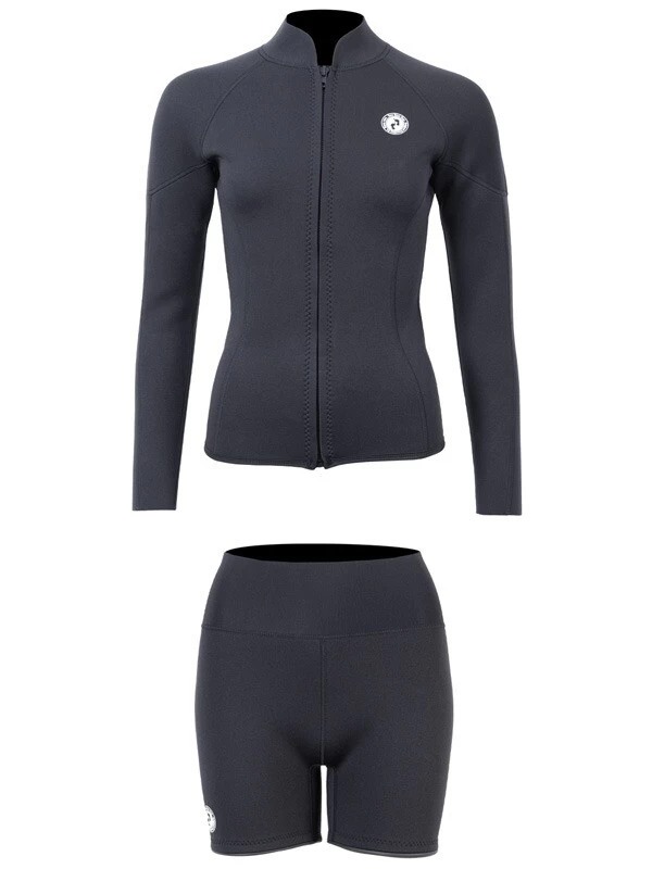 Two Bare Feet Unisex Perspective Full Zip 2.5mm Wetsuit Jacket & Hotpants Set (Black) 4 Two Bare Feet Unisex Perspective Full Zip 2.5mm Wetsuit Jacket & Hotpants Set (Black) - Image 2