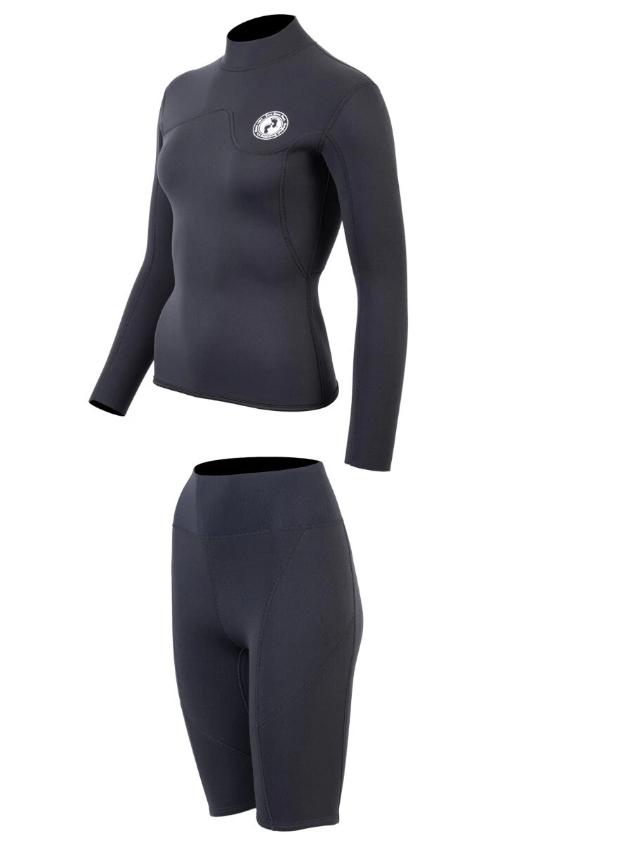 Two Bare Feet Womens Aspect Back Zip 2.5mm Wetsuit Jacket & Shorts Set (Black) 5 Two Bare Feet Womens Aspect Back Zip 2.5mm Wetsuit Jacket & Shorts Set (Black) - Image 3