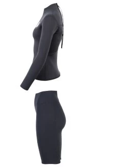 Two Bare Feet Womens Aspect Back Zip 2.5mm Wetsuit Jacket & Shorts Set (Black) 13 Two Bare Feet Womens Aspect Back Zip 2.5mm Wetsuit Jacket & Shorts Set (Black) -Surfline Shop womens aspect back zip jacket black vista shorts 4 1