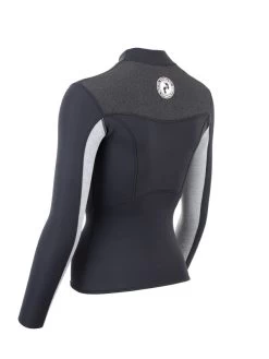 Two Bare Feet Womens Aspect Fleece Lined Zipless Thermal 2.5mm Superstretch Wetsuit Top (Black/Grey/Grey) 14 Two Bare Feet Womens Aspect Fleece Lined Zipless Thermal 2.5mm Superstretch Wetsuit Top (Black/Grey/Grey) -Surfline Shop womens aspect fleece lined thermal top black grey grey 4