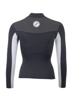 Two Bare Feet Womens Aspect Fleece Lined Zipless Thermal 2.5mm Superstretch Wetsuit Top (Black/Grey/Grey) 15 Two Bare Feet Womens Aspect Fleece Lined Zipless Thermal 2.5mm Superstretch Wetsuit Top (Black/Grey/Grey) -Surfline Shop womens aspect fleece lined thermal top black grey grey 5