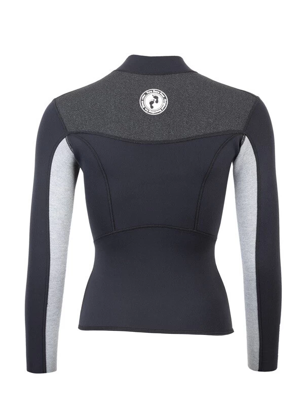 Two Bare Feet Womens Aspect Fleece Lined Zipless Thermal 2.5mm Superstretch Wetsuit Top (Black/Grey/Grey) 7 Two Bare Feet Womens Aspect Fleece Lined Zipless Thermal 2.5mm Superstretch Wetsuit Top (Black/Grey/Grey) - Image 5