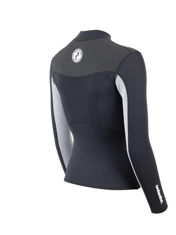 Two Bare Feet Womens Aspect Fleece Lined Zipless Thermal 2.5mm Superstretch Wetsuit Top (Black/Grey/Grey) 8 Two Bare Feet Womens Aspect Fleece Lined Zipless Thermal 2.5mm Superstretch Wetsuit Top (Black/Grey/Grey) - Image 6