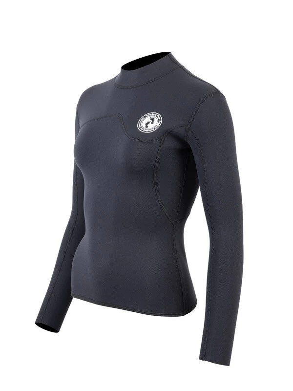 Two Bare Feet Womens Aspect Fleece Lined Zipless Thermal 2.5mm Superstretch Wetsuit Top (Black) 4 Two Bare Feet Womens Aspect Fleece Lined Zipless Thermal 2.5mm Superstretch Wetsuit Top (Black) - Image 2