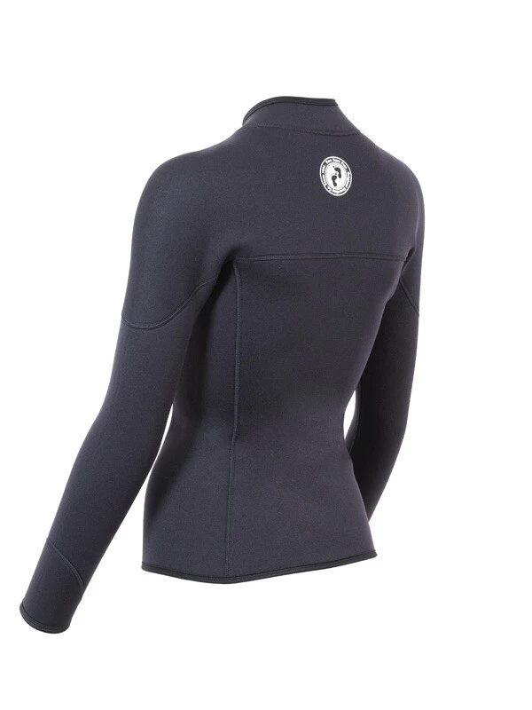 Two Bare Feet Womens Heritage 3mm Half Zip Long Sleeve Wetsuit Jacket (Black) 6 Two Bare Feet Womens Heritage 3mm Half Zip Long Sleeve Wetsuit Jacket (Black) - Image 4