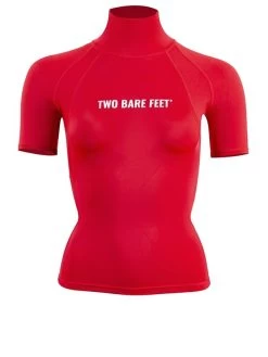 Two Bare Feet Unisex Short Sleeve Rash Vest (Red)