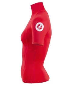 Two Bare Feet Unisex Short Sleeve Rash Vest (Red) 12 Two Bare Feet Unisex Short Sleeve Rash Vest (Red) -Surfline Shop womens short sleeve red 3 1