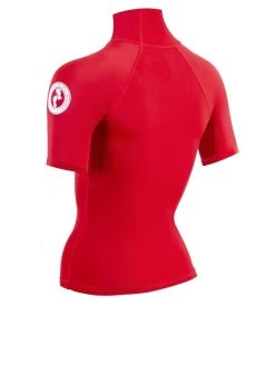 Two Bare Feet Unisex Short Sleeve Rash Vest (Red) 13 Two Bare Feet Unisex Short Sleeve Rash Vest (Red) -Surfline Shop womens short sleeve red 4 1