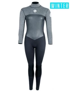 Two Bare Feet Thunderclap Pro 5/4mm Womens Winter Wetsuit (Black/Delta Grey)