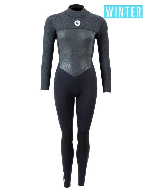 Two Bare Feet Thunderclap Pro 4/3mm Womens Winter Wetsuit (Black/Dark Grey) 3 Two Bare Feet Thunderclap Pro 4/3mm Womens Winter Wetsuit (Black/Dark Grey)
