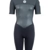 Two Bare Feet Thunderclap Pro 3/2mm Womens Shorty Wetsuit (Black/Dark Grey) 1 Two Bare Feet Thunderclap Pro 3/2mm Womens Shorty Wetsuit (Black/Dark Grey) -Surfline Shop womens thunderclap pro shorty dark 1