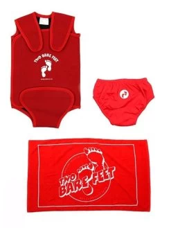 Deluxe Baby Swim Kit - Wrap + Swim Nappy + Towel (Red)
