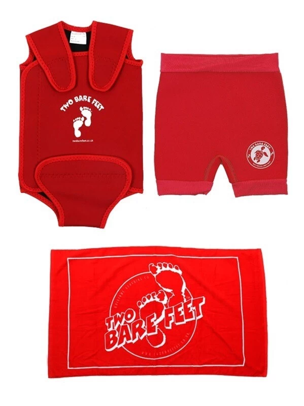 Deluxe Baby Swim Kit - Wrap + Nappy Shorts + Towel (Red) 3 Deluxe Baby Swim Kit - Wrap + Nappy Shorts + Towel (Red)