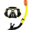X-Dive Silicone Mask & Dry Top Snorkel 2pc Set (Yellow / Black) -Surfline Shop x dive silicone mask dry top snorkel 2pc set black yellow 1