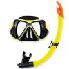 X-Dive Silicone Mask & Snorkel 2pc Set (Yellow / Black) -Surfline Shop x dive silicone mask snorkel 2pc set black yellow 1