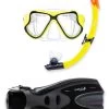 X-Dive Silicone Mask Snorkel & F70 Fins 3pc Set (Yellow / Clear) -Surfline Shop x dive silicone mask snorkel f70 fins 3pc set yellow clear 1