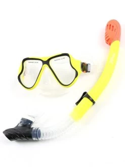 X-Dive Silicone Mask & Dry Top Snorkel 2pc Set (Yellow / Clear) -Surfline Shop xdive mask dry top 2pc yellow clear 02